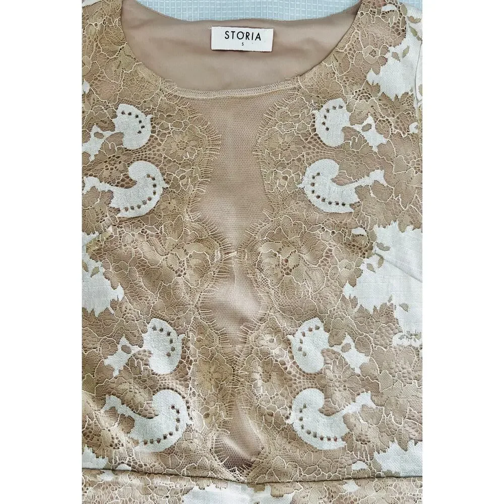 STORIA lace, mini, sheer mesh, cocktail dress S